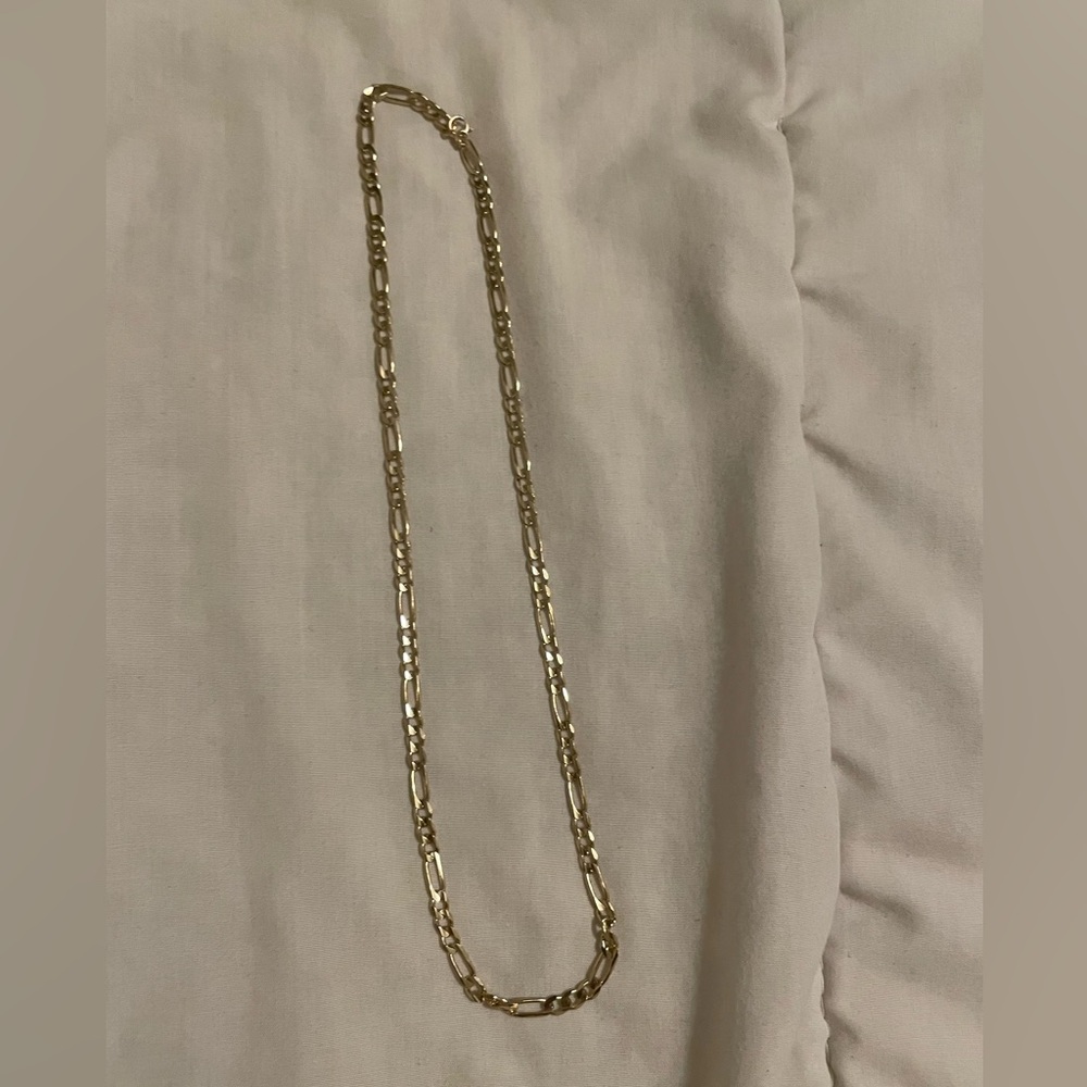 Aurate Large Gold Figaro Chain Necklace - New
